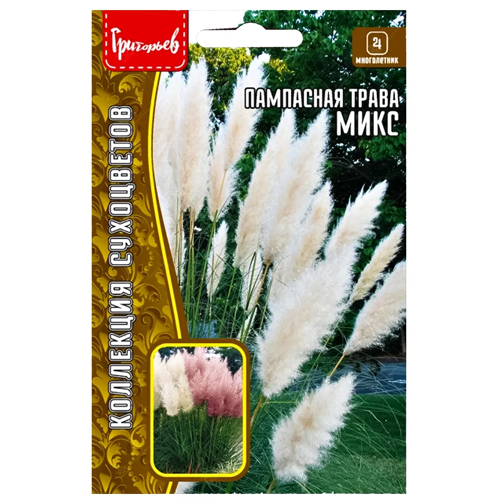 Пампасная трава (Кортадерия), смесь окрасок Редкие семена № 1